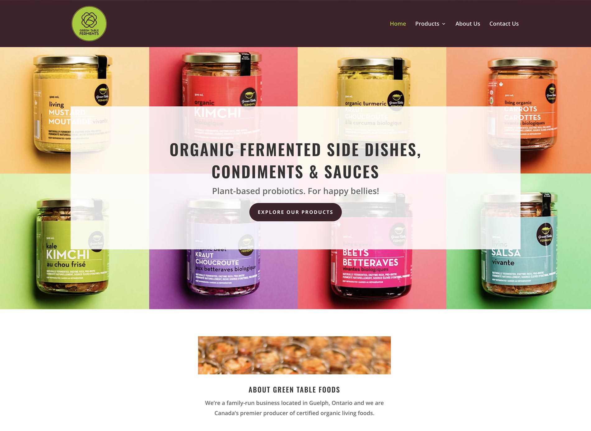 Green Table Ferments Website Design