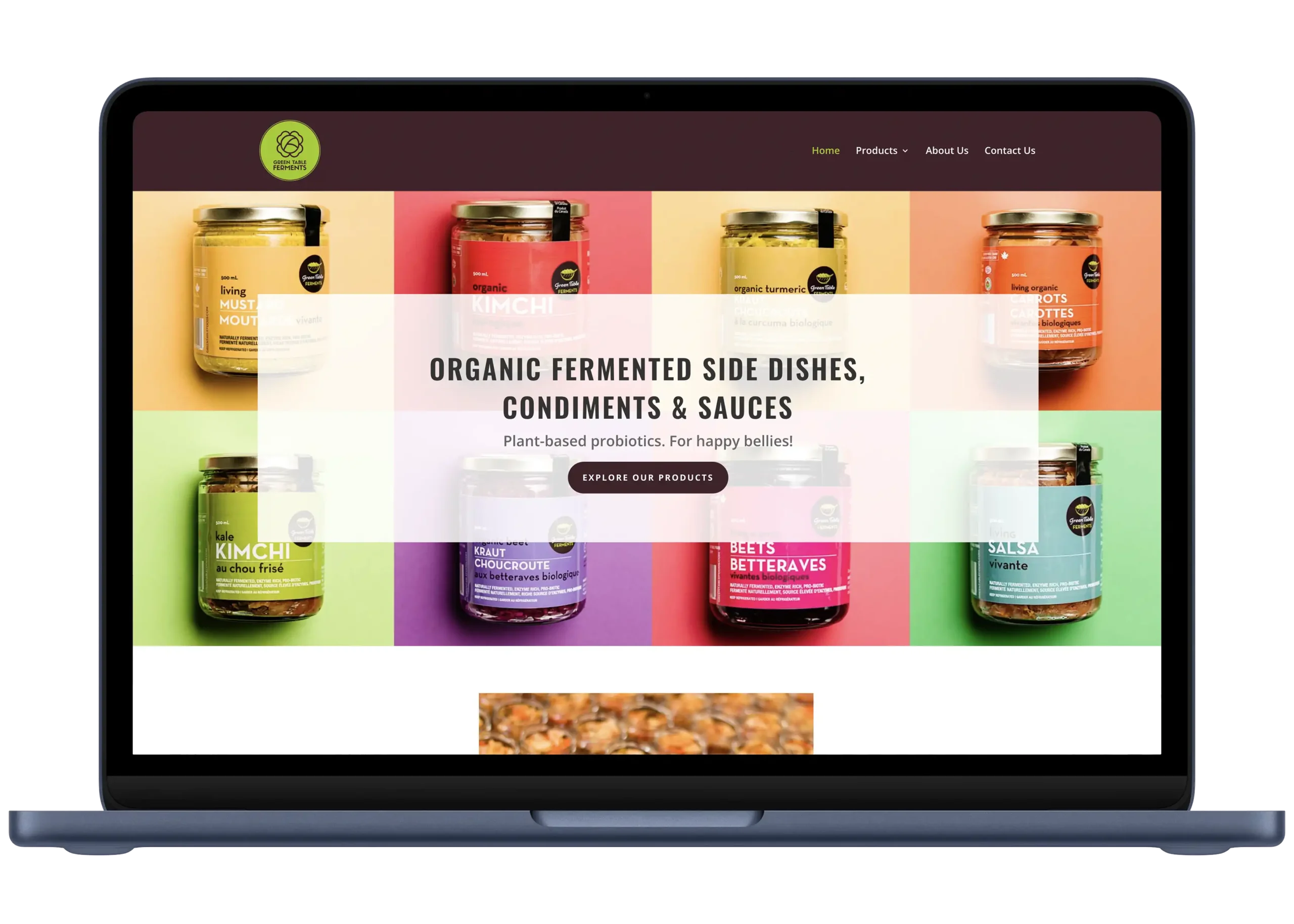 Green Table Ferments Website Design — website preview
