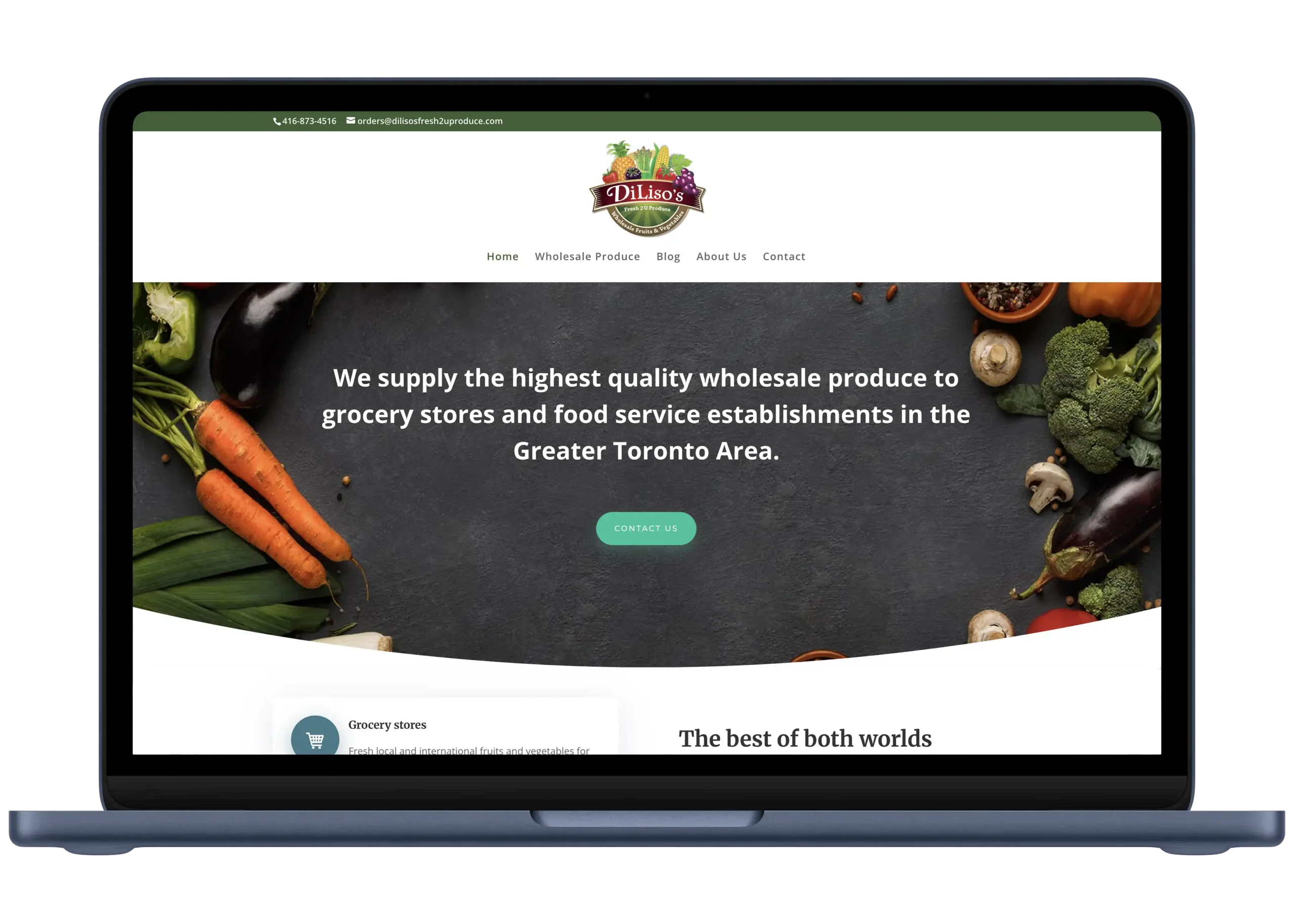 DiLiso’s Fresh 2U Produce Website Design — website preview