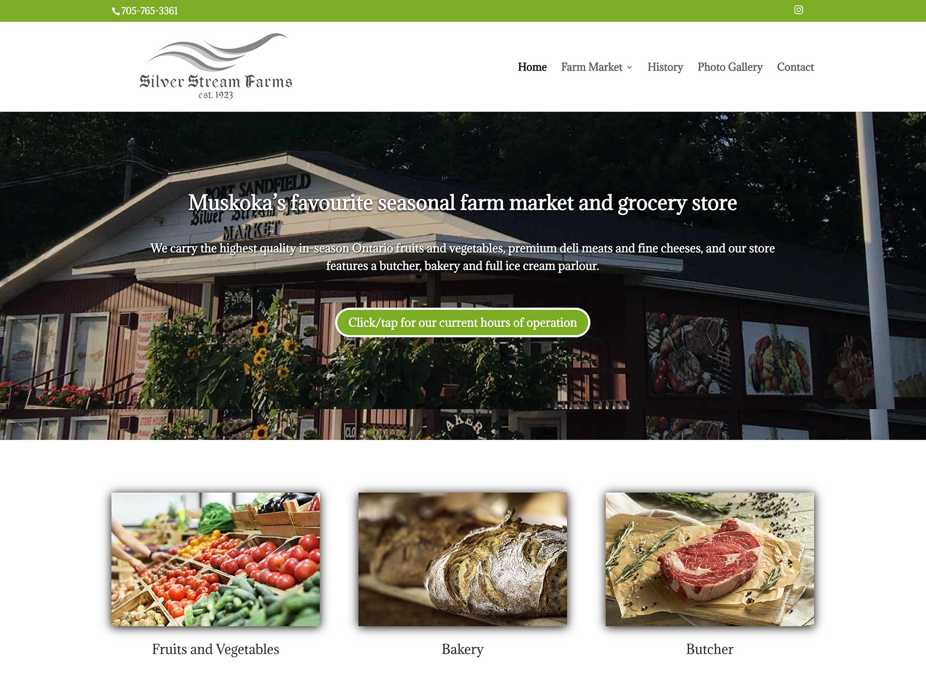Silver Stream Farms Website Design