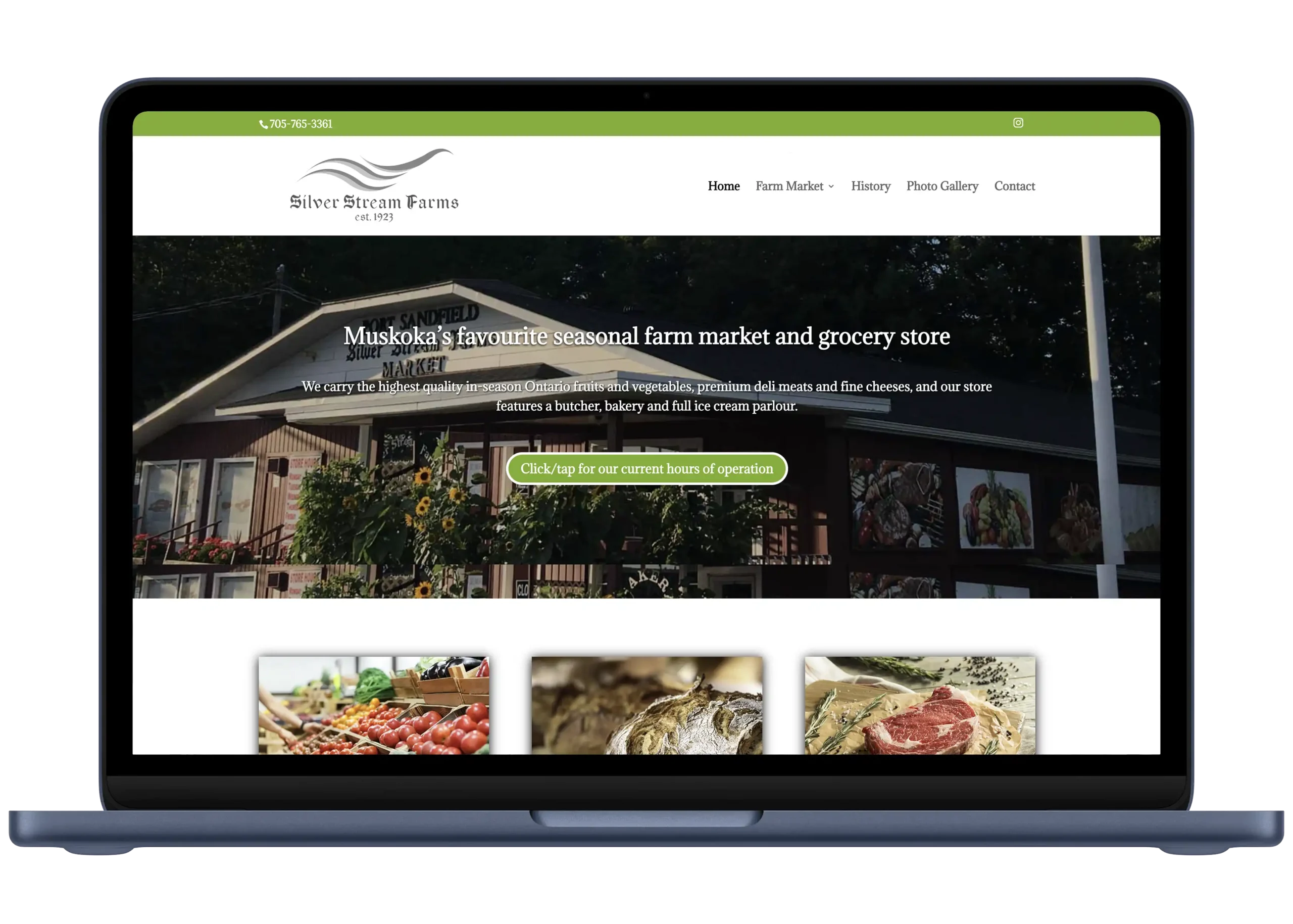 Silver Stream Farms Website Design — website preview