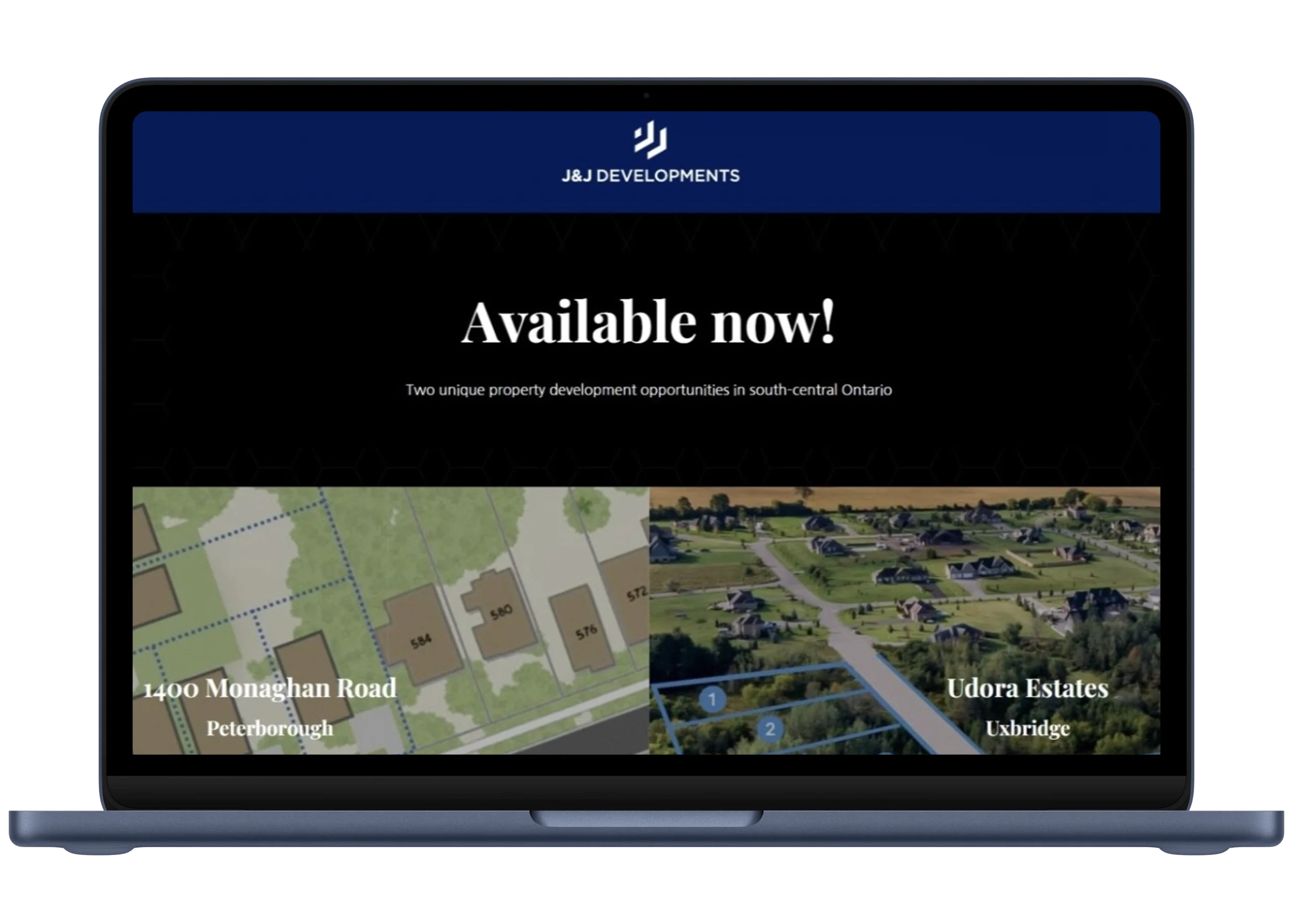 J&J Developments Website Design — website preview