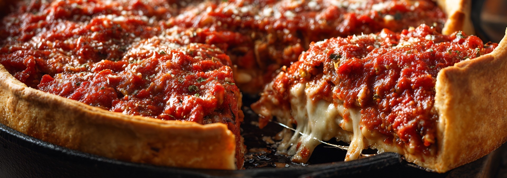 Chicago style deep dish pizza