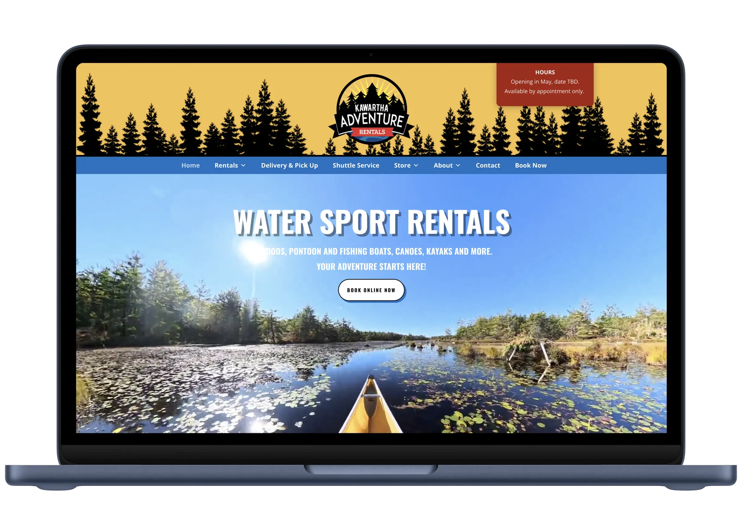 Kawartha Adventure Rentals Website Design — website preview